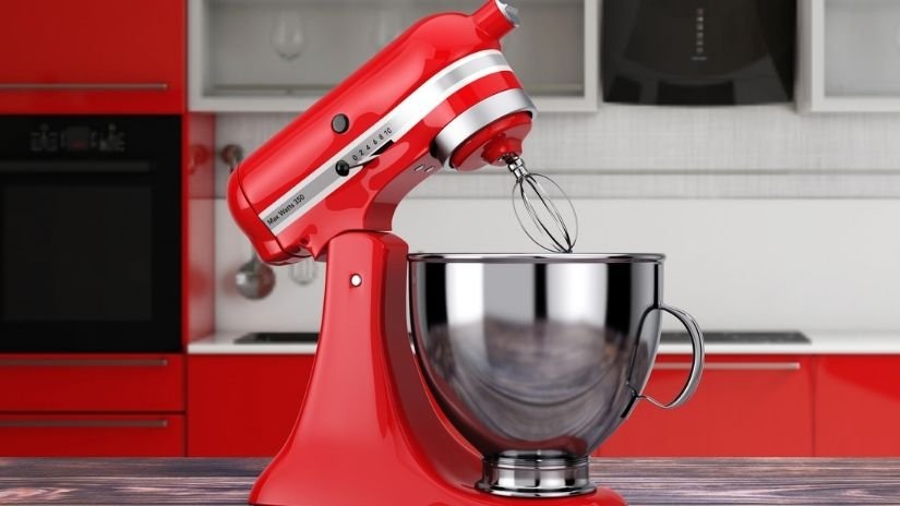 Batedeira vermelho retrô de inox para decoração da cozinha em inox